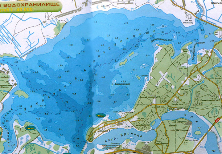 Карта глубин Минского моря